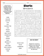 Sharks Word Search Thumbnail