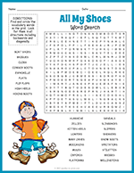Types of Shoes Word Search thumbnail