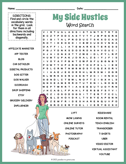 Side Hustles Word Search