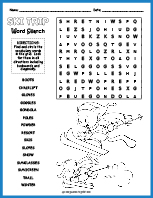 Ski Trip Word Search Thumbnail