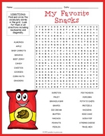 Snack Food Word Search Thumbnail