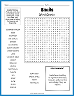 Snails Word Search thumbnail