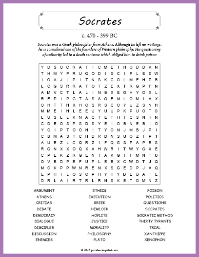 Socrates Word Search