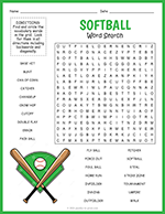 Softball Word Search thumbnail