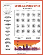 South American Cities Word Search Thumbnail