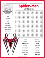 Spider Man Word Search thumbnail