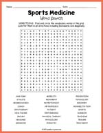 Sports Medicine Word Search Thumbnail