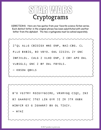 Star Wars Cryptogram