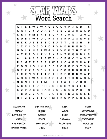 Star Wars Word Search