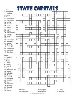 crossword capitals pasatiempos crosswords crucigramas imprimir