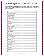 State Capitals Word Scramble 2 thumbnail