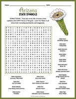 State Symbols of Arizona Word Search Thumbnail