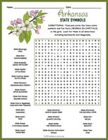 State Symbols of Arkansas Word Search Thumbnail