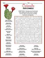 State Symbols of Colorado Word Search Thumbnail