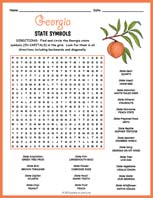 State Symbols of Georgia Word Search Thumbnail