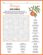 State Symbols of Georgia Word Search thumbnail