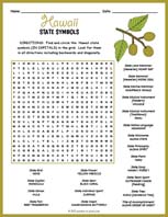State Symbols of Hawaii Word Search Thumbnail