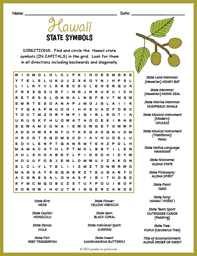 state-symbols-of-hawaii-word-search
