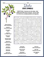 State Symbols of Idaho Word Search Thumbnail