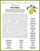 State Symbols of Illinois Word Search Thumbnail