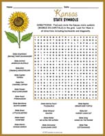 State Symbols of Kansas Word Search Thumbnail