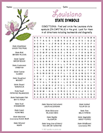 State Symbols of Louisiana Word Search thumbnail