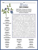 State Symbols of Maine Word Search Thumbnail