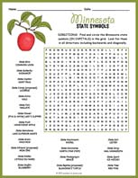 State Symbols of Minnesota Word Search Thumbnail