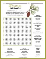 State Symbols of Montana Word Search Thumbnail