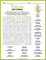 State Symbols of Nebraska Word Search Thumbnail