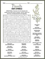 State Symbols of Nevada Word Search Thumbnail