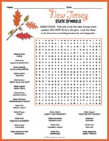 State Symbols of New Jersey Word Search Thumbnail