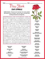 State Symbols of New York Word Search Thumbnail