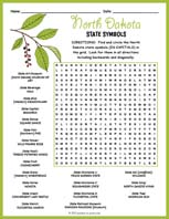 State Symbols of North Dakota Word Search Thumbnail