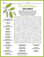 State Symbols of North Dakota Word Search Thumbnail