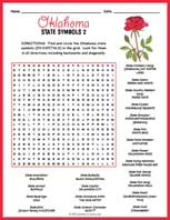 State Symbols of Oklahoma Word Search Thumbnail