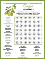 State Symbols of Oregon Word Search Thumbnail