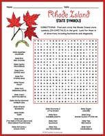 State Symbols of Rhode Island Word Search Thumbnail