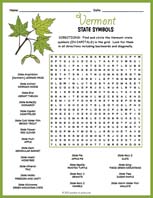 State Symbols of Vermont Word Search Thumbnail