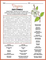 State Symbols of Virginia Word Search Thumbnail