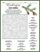 State Symbols of Washington Word Search Thumbnail