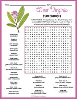 State Symbols of West Virginia Word Search Thumbnail