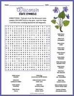 State Symbols of Wisconsin Word Search Thumbnail