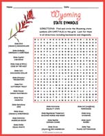 State Symbols of Wyoming Word Search Thumbnail