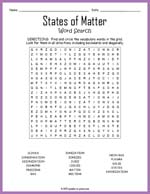 States of Matter Word Search Thumbnail