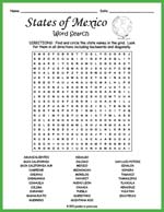 States of Mexico Word Search Thumbnail