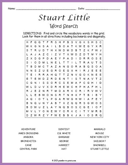 Stuart Little Word Search