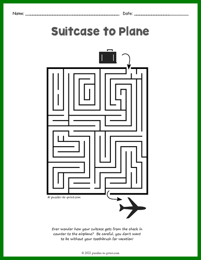 Suitcase to Plane Maze