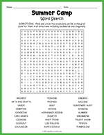 Summer Camp Word Search thumbnail