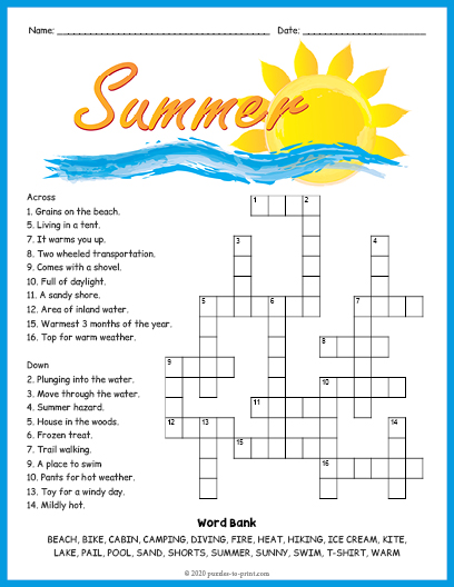 Summer Free Games, Activities, Puzzles